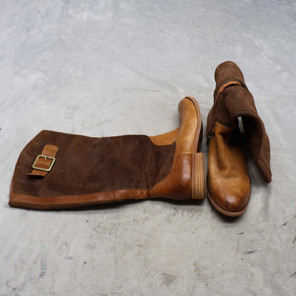 Kork-Ease Womens 8M Riding Boots Brown Rue Leather Suede Buckle Equestrian Zip